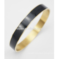 China Manufacture Gold Plated Hammered Unisex Enamel Stainless Steel Bracelet